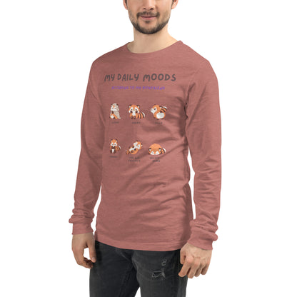 Image 53 of Poppy Mood Diary Long Sleeve Shirt - Left Placement, size M, with My Daily Moods artwork visible in front view, left-side angle.