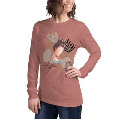 Image 15 of Red Blind Signal Long Sleeve Shirt - Left Placement 38, size M, with We Are Blind artwork visible in front view, left-side angle.