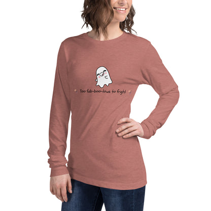 Boo Luxe Long Sleeve Shirt - Left Placement by R.A. Apparel, image 27, front view, left-side angle, True Royal, size M, left placement.