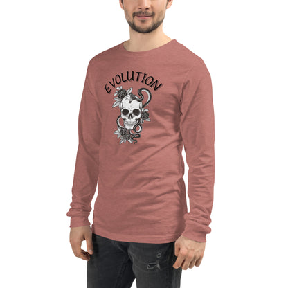 Evolution Long Sleeve Shirt - Left Placement image 53: Heather Mauve version, size M with front view, left-side angle of the Evolution range.