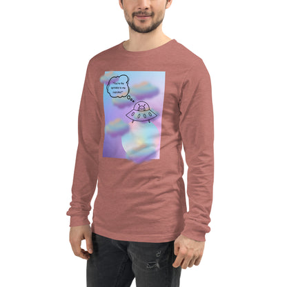 Image 53 of Poppy Sprinkle Theory Long Sleeve Shirt - Left Placement, size M, with You're the Sprinkle to My Cupcake artwork visible in front view, left-side angle.