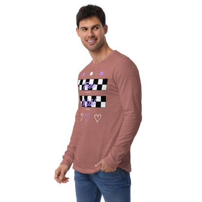 Freeborne Long Sleeve Shirt - Left Placement image 18 in Maroon, size M, showing front view, left-side angle for the Free Spirits design.