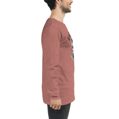 Evolution Long Sleeve Shirt - Left Placement product image 52 in Heather Mauve, size S, with right-side angle and left placement.