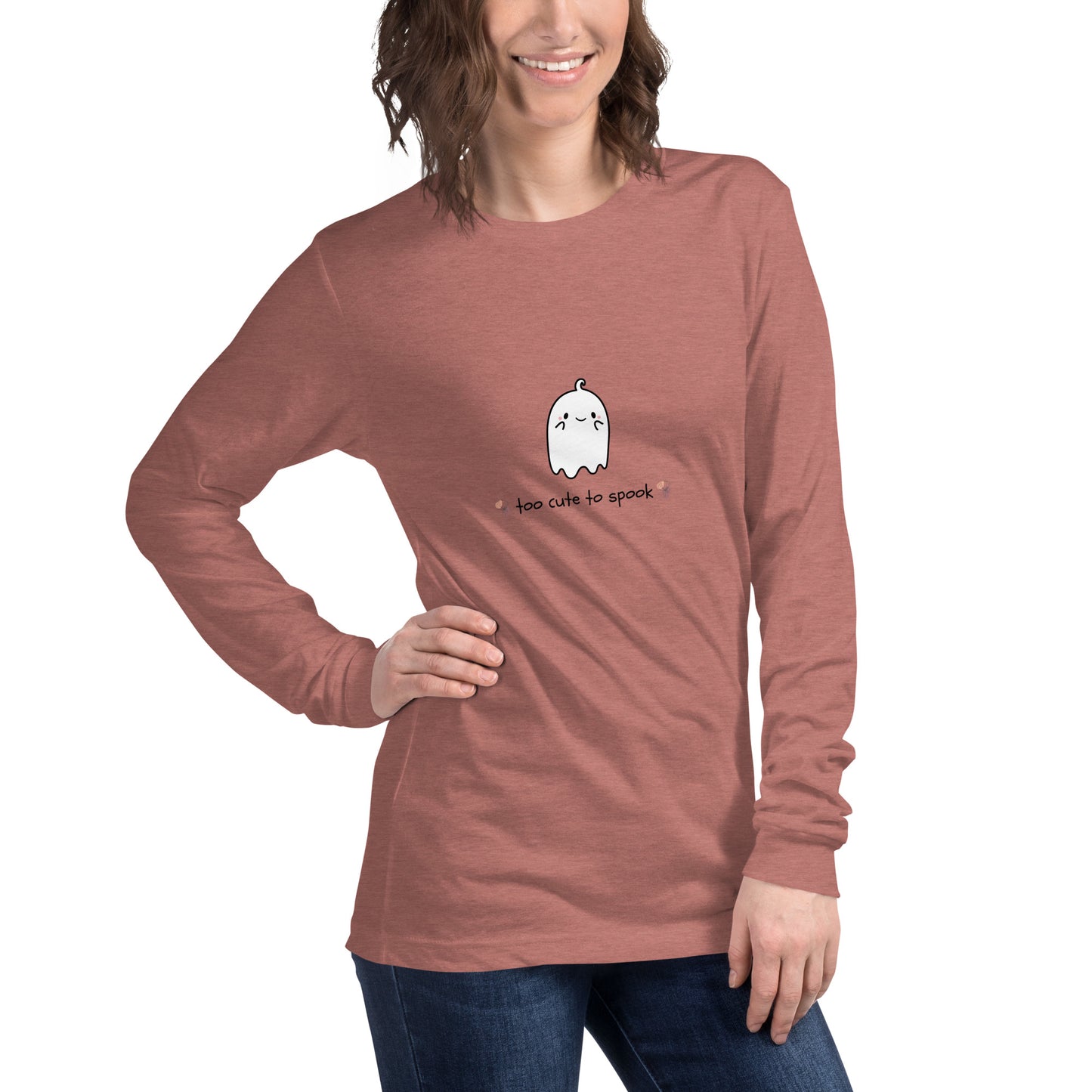 Cute Haunt Long Sleeve Shirt - Left Placement image 54: Poppy version, size L with front view, right-side angle of the Too Cute to Spook range.