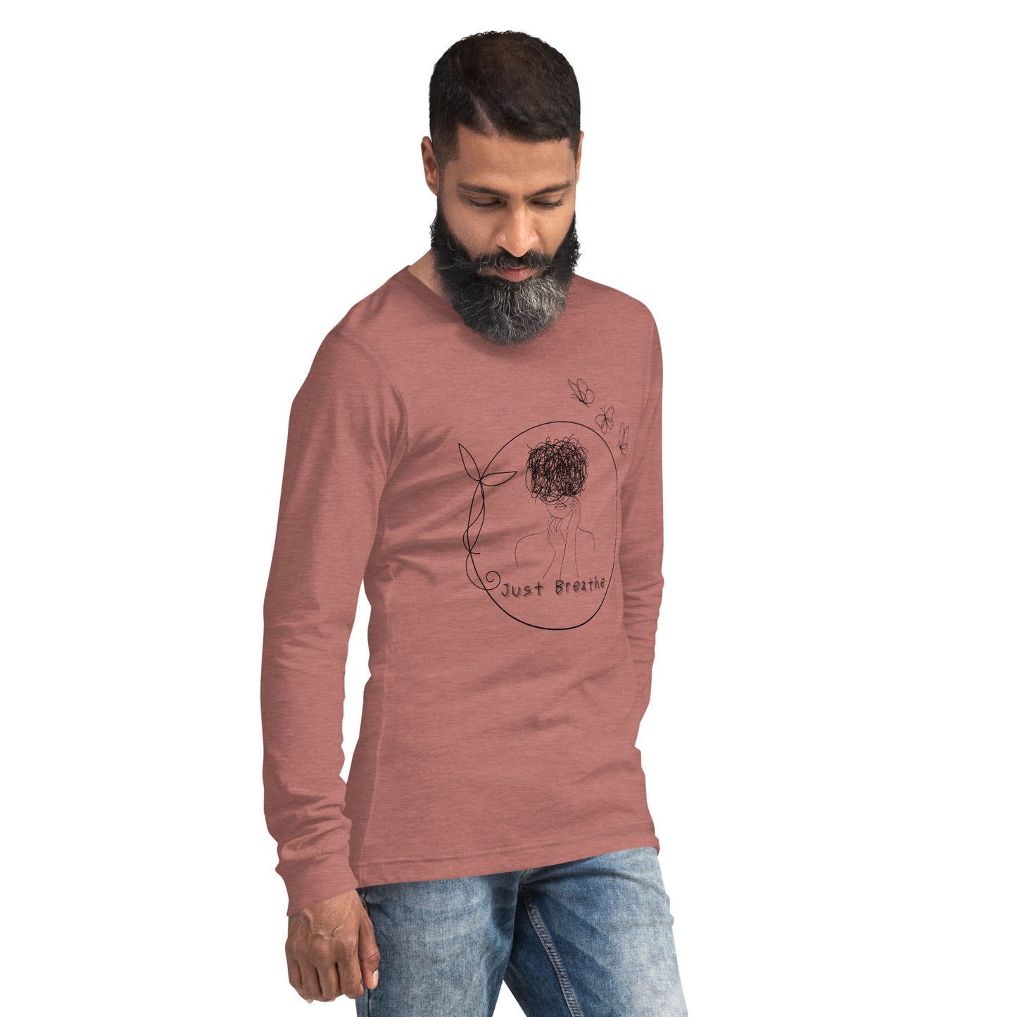 Breathing Room Long Sleeve Shirt - Left Placement product image 14 in Red, size S, with front view, right-side angle and left placement.