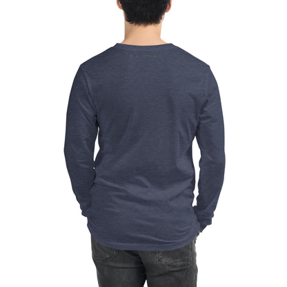Human Form Long Sleeve Shirt - Left Placement image 26 in Red, size S, showing back view for the Human Being design.