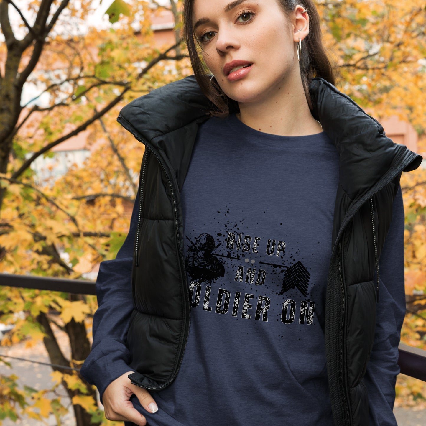 Fortitude Long Sleeve Shirt - Left Placement image 35 in True Royal, size XL, showing front view for the Soldier On design.