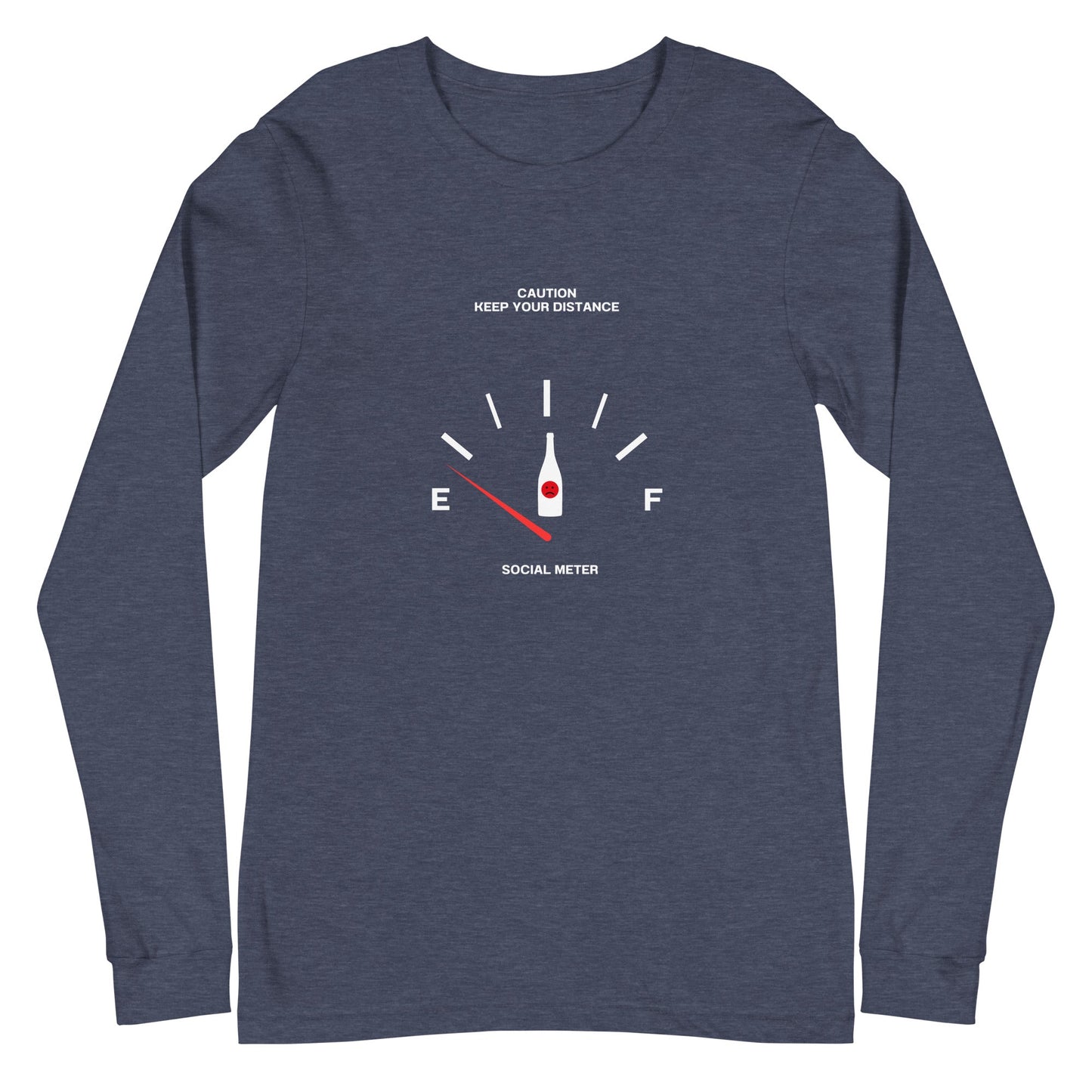 Social Static Long Sleeve Shirt - Left Placement image 8: Black version, size S with front view of the Social Meter range.