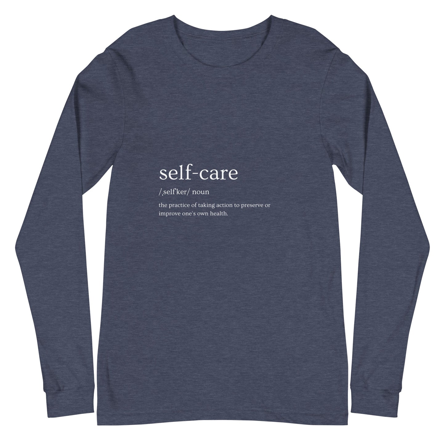 Image 9 of Black Self Ritual Long Sleeve Shirt - Left Placement, size M, with Self Care artwork visible in front view.