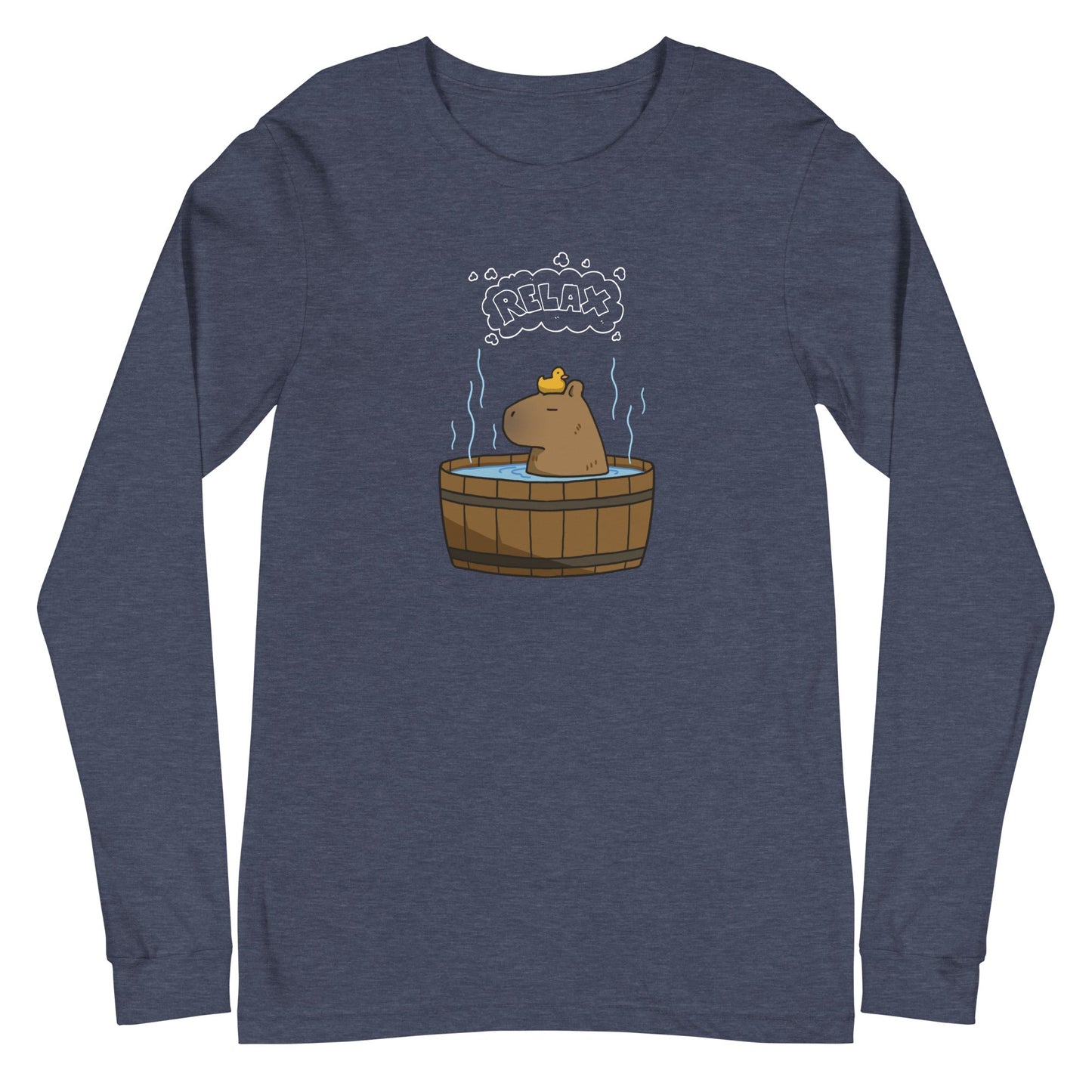 Slow Hour Long Sleeve Shirt - Left Placement image 9 in Black, size M, showing front view for the Relax design.