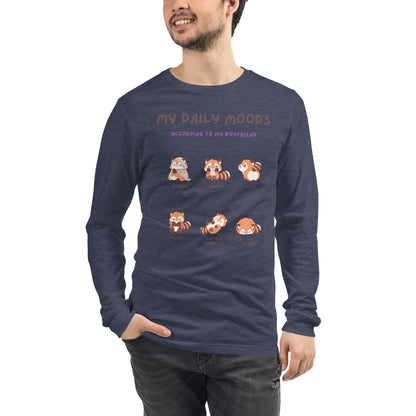 Mood Diary Long Sleeve Shirt - Left Placement image 79 in Athletic Heather, size L, showing front view for the My Daily Moods design.