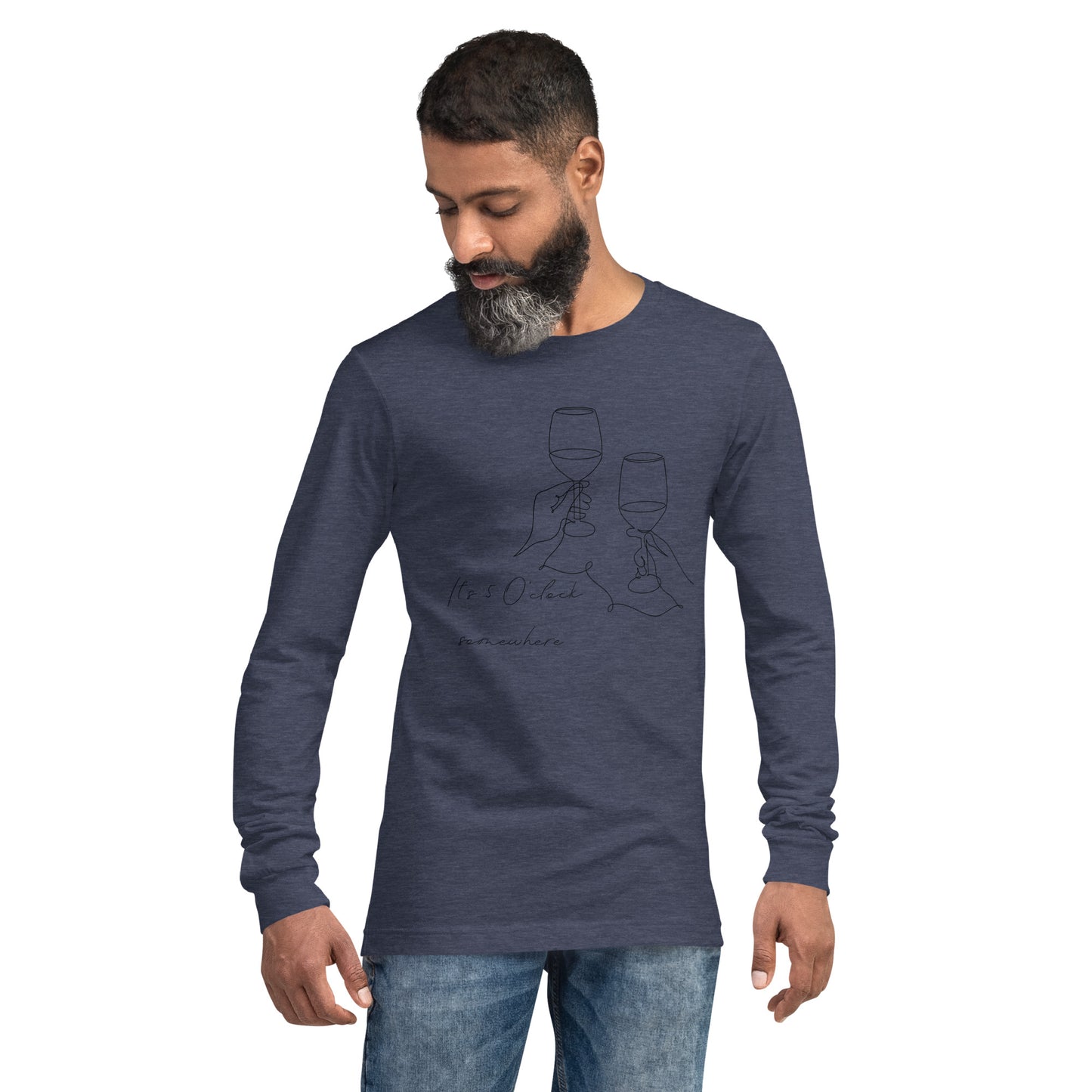 After Five Long Sleeve Shirt - Left Placement image 19: Heather Deep Teal version, size XS with front view of the 5 O'Clock range.