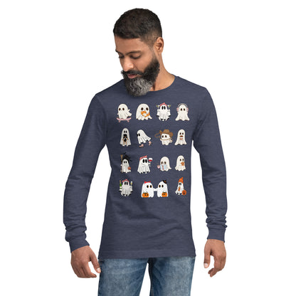 Spectral Long Sleeve Shirt - Left Placement image 53 in Poppy, size M, showing front view for the Ghosts design.