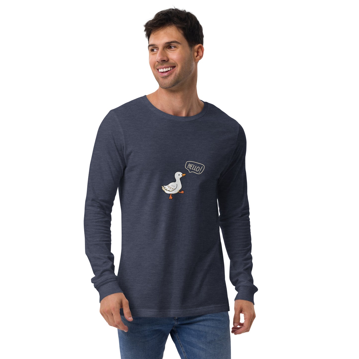 Quacksy Long Sleeve Shirt product image 17 in Maroon, size M, with front view and design placement.