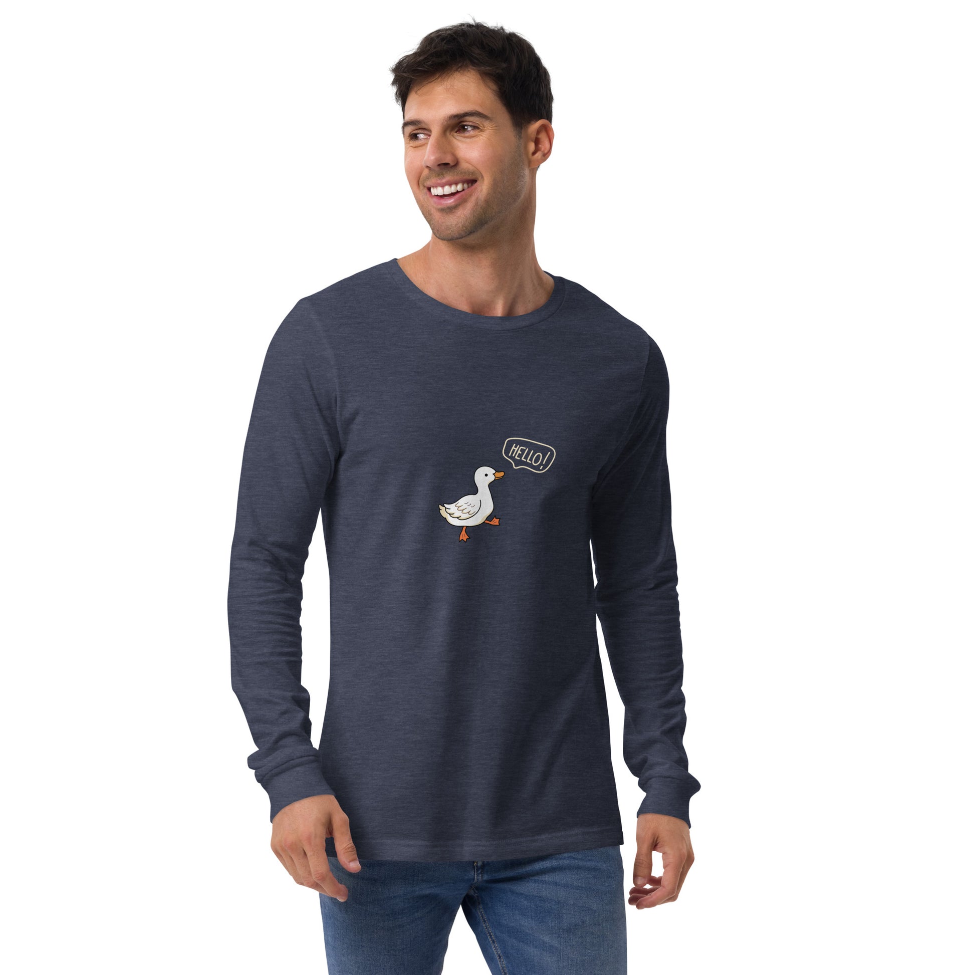Quacksy Long Sleeve Shirt product image 17 in Maroon, size M, with front view and design placement.