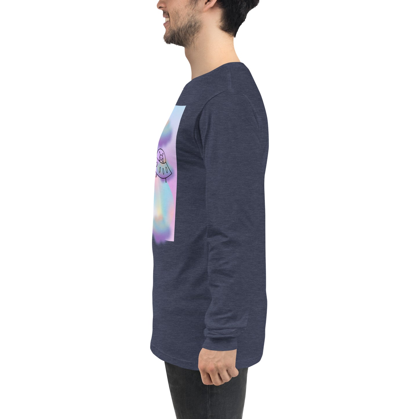 Sprinkle Theory Long Sleeve Shirt - Left Placement image 81 in Sand Dune, size XS, showing left-side angle for the You're the Sprinkle to My Cupcake design.