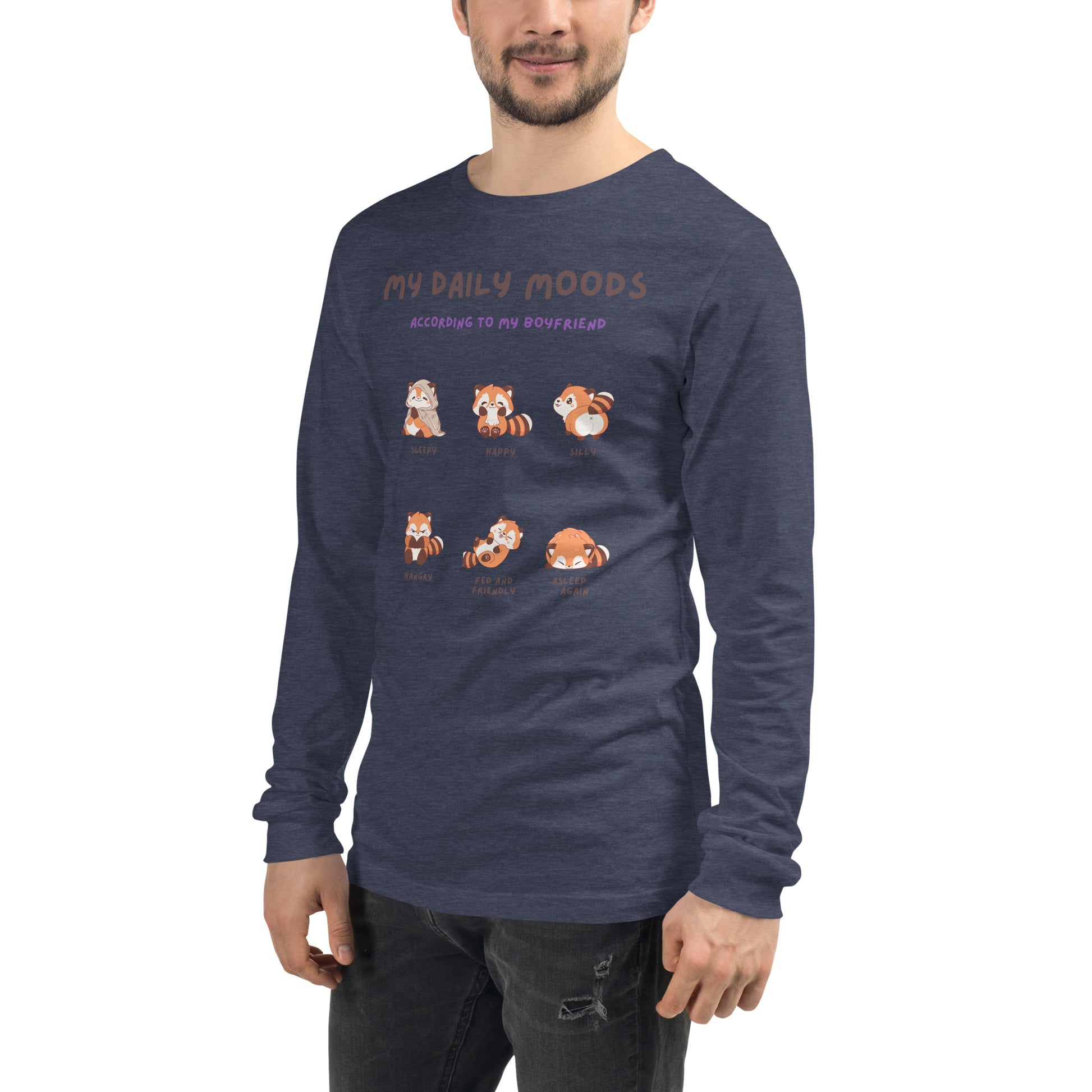 Mood Diary Long Sleeve Shirt - Left Placement image 83 in Sand Dune, size M, showing front view, left-side angle for the My Daily Moods design.