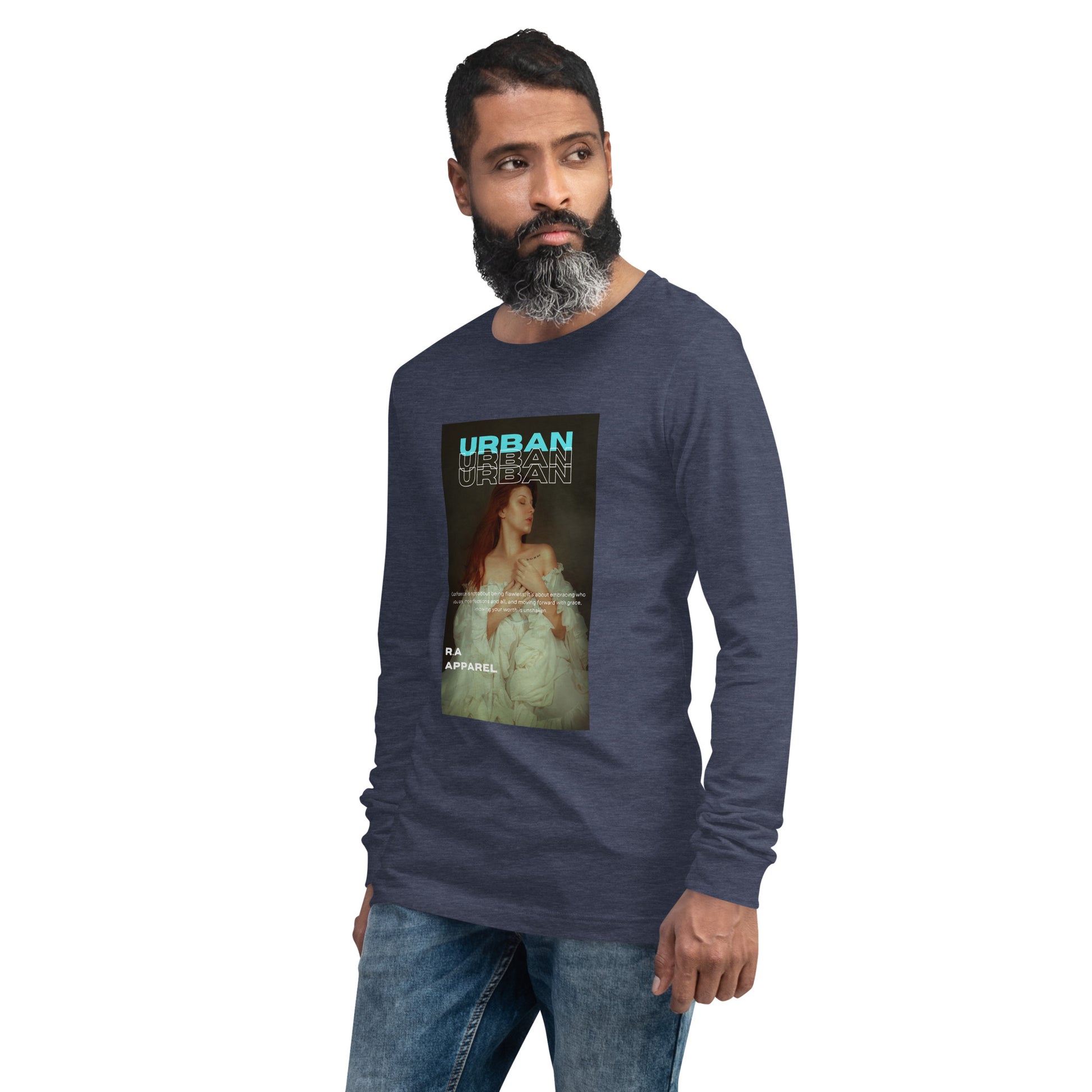 Urban Long Sleeve Shirt - Left Placement image 26 in Red, size S, showing front view, left-side angle for the Urban design.