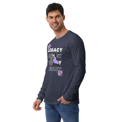 Heirloom Long Sleeve Shirt - Left Placement by R.A. Apparel, image 24, front view, left-side angle, Red, size L, left placement.