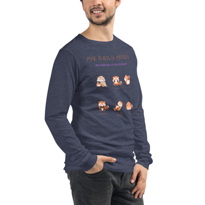 Image 84 of Sand Dune Mood Diary Long Sleeve Shirt - Left Placement, size L, with My Daily Moods artwork visible in front view, right-side angle.
