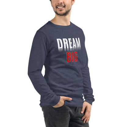 Skyline Dream Long Sleeve Shirt - Left Placement image 48 in Heather Deep Teal, size M, showing front view, right-side angle for the Dream Big design.