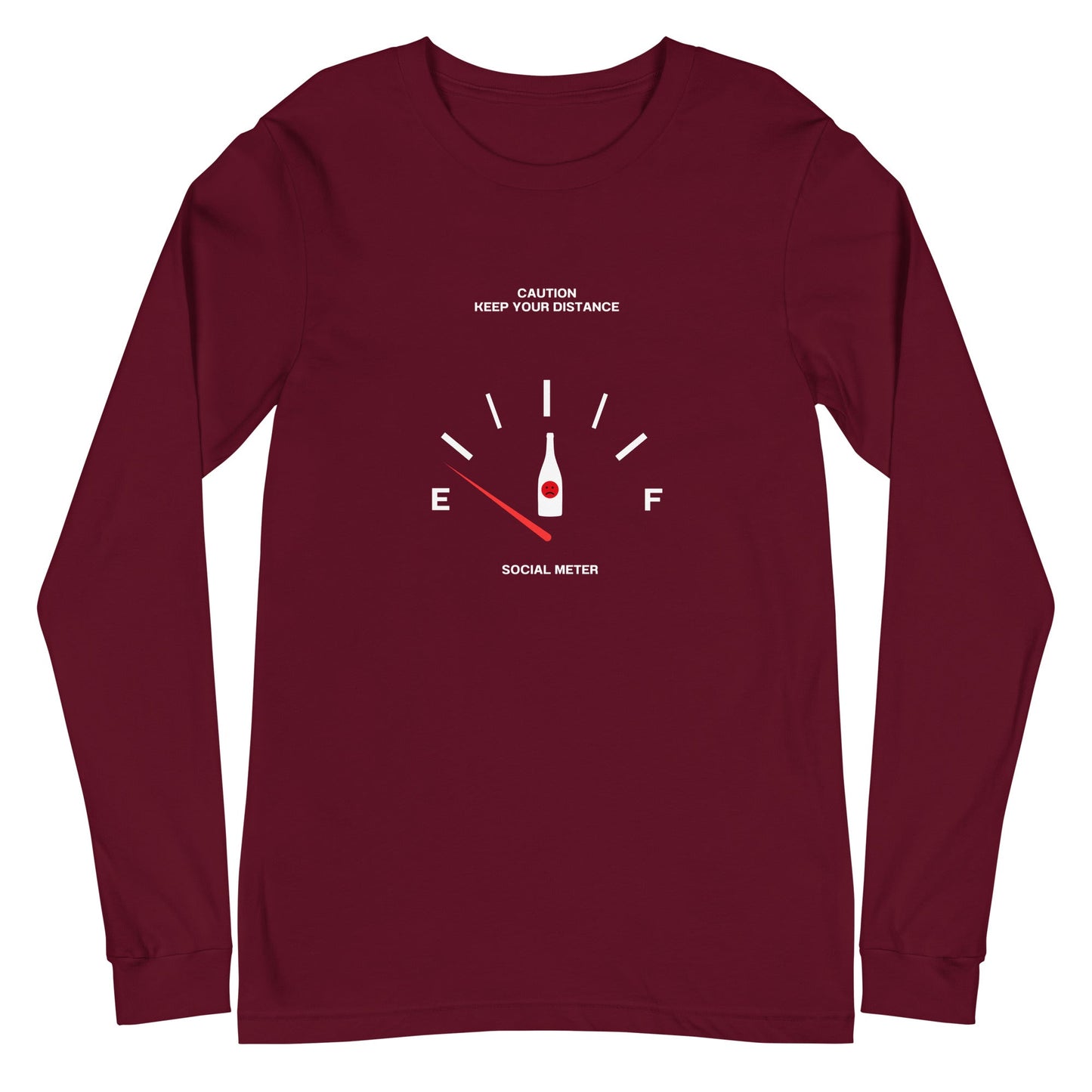 Social Static Long Sleeve Shirt - Left Placement by R.A. Apparel, image 4, front view, Black Heather, size L, left placement.