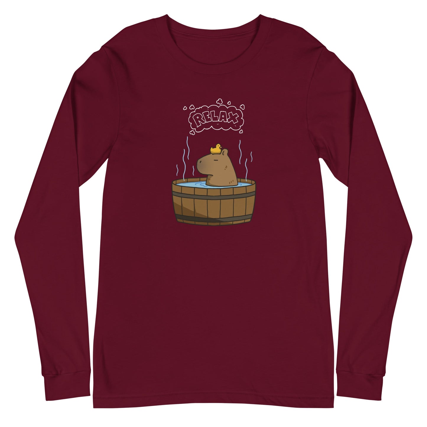 Slow Hour Long Sleeve Shirt - Left Placement image 4: Black Heather version, size L with front view of the Relax range.