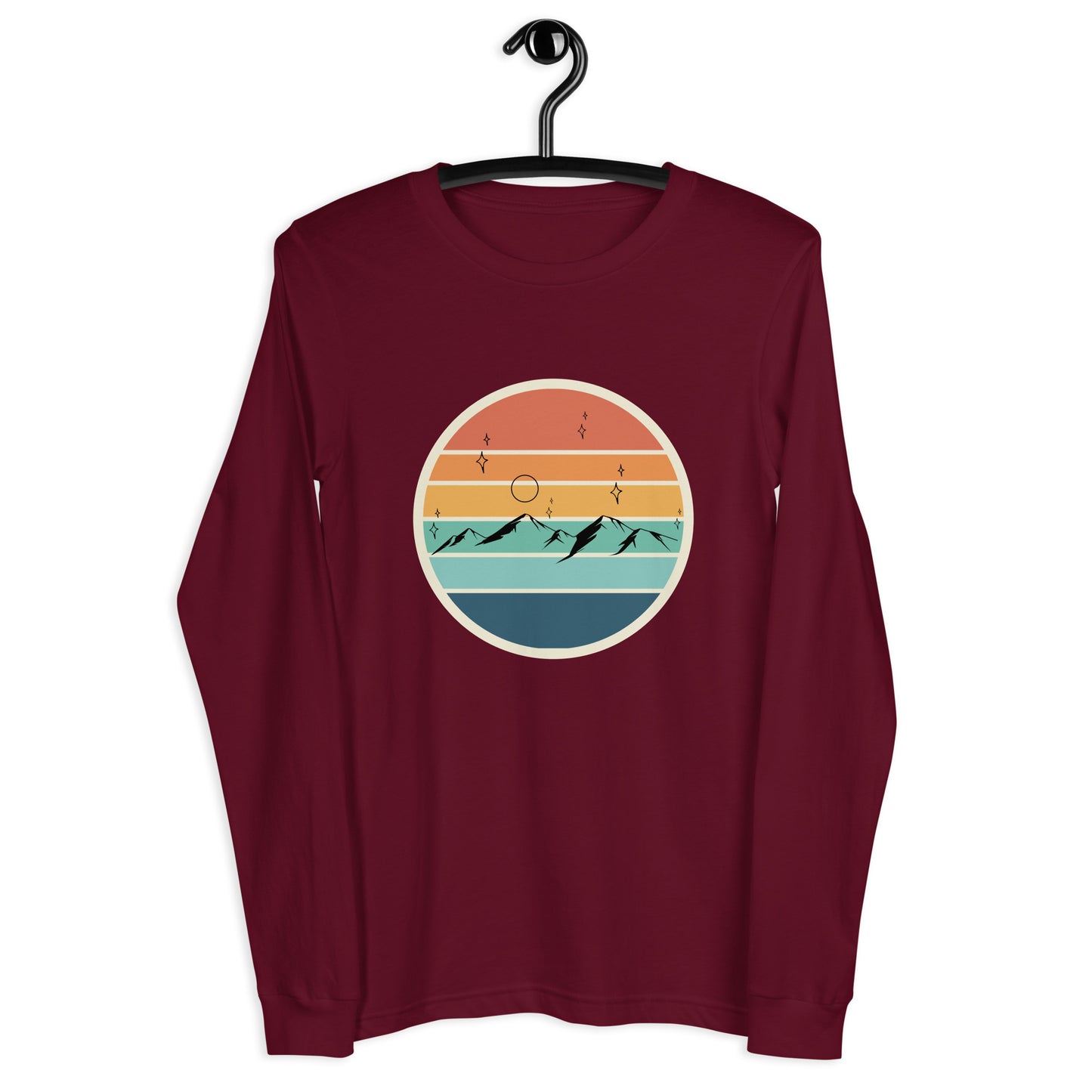 Summitline Long Sleeve Shirt - Left Placement by R.A. Apparel, image 5, front view, Black Heather, size XL, left placement.