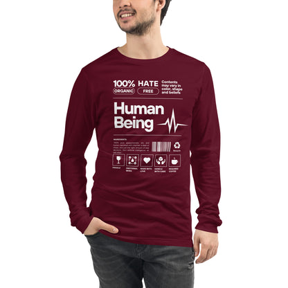 Human Form Long Sleeve Shirt - Left Placement product image 5 in Black Heather, size XL, with front view and left placement.