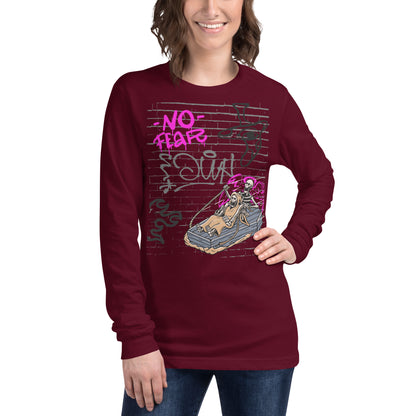 Fearless Long Sleeve Shirt - Left Placement product image 9 in Black, size M, with front view and left placement.