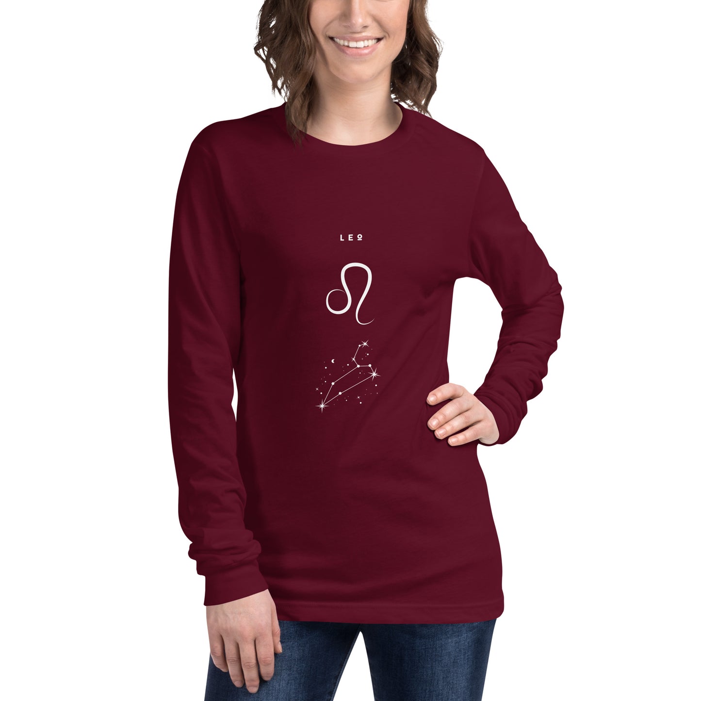 Solmane Long Sleeve Shirt - Left Placement image 9 in Black, size M, showing front view for the Leo design.