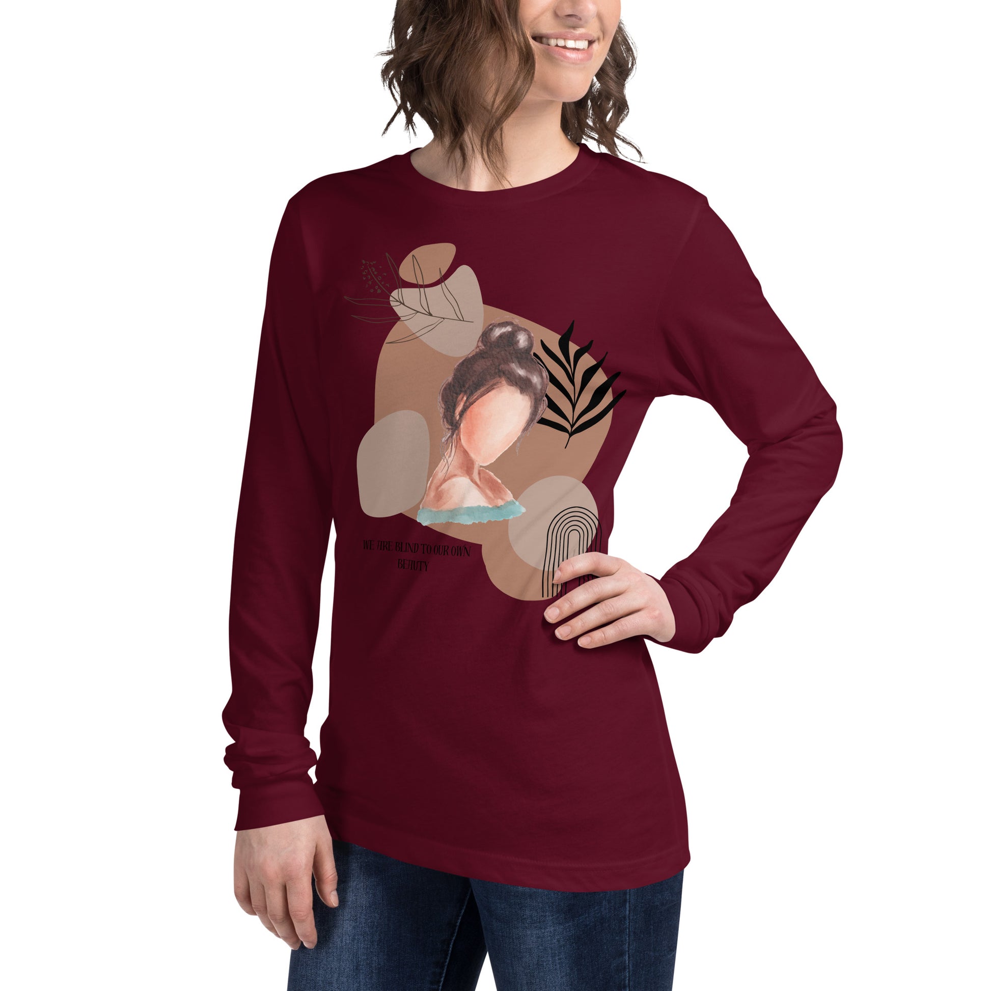 Blind Signal Long Sleeve Shirt - Left Placement 38 image 5: Navy version, size XL with front view, left-side angle of the We Are Blind range.