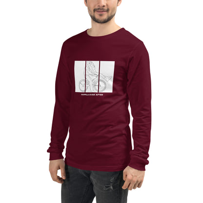 Ever After Long Sleeve Shirt - Left Placement image 17 in Maroon, size S, showing front view, left-side angle for the Happily Ever After design.