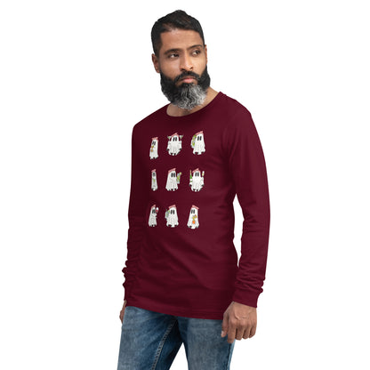 Little Haunts Long Sleeve Shirt - Left Placement product image 11 in Navy, size XS, with front view, left-side angle and left placement.