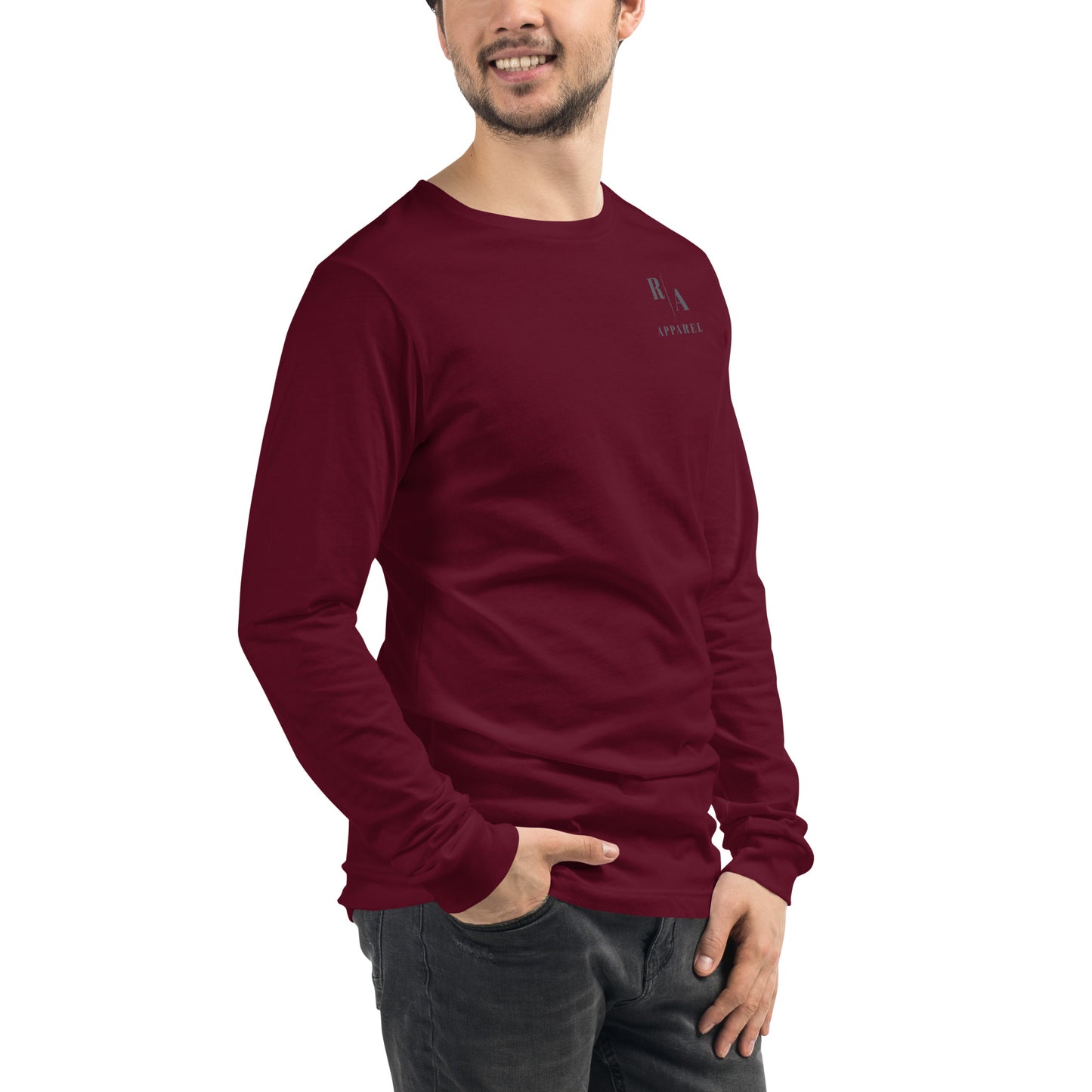 Blind Signal Long Sleeve Shirt - Left Placement 39 image 4 in Navy, size L, showing front view, right-side angle for the We Are Blind design.