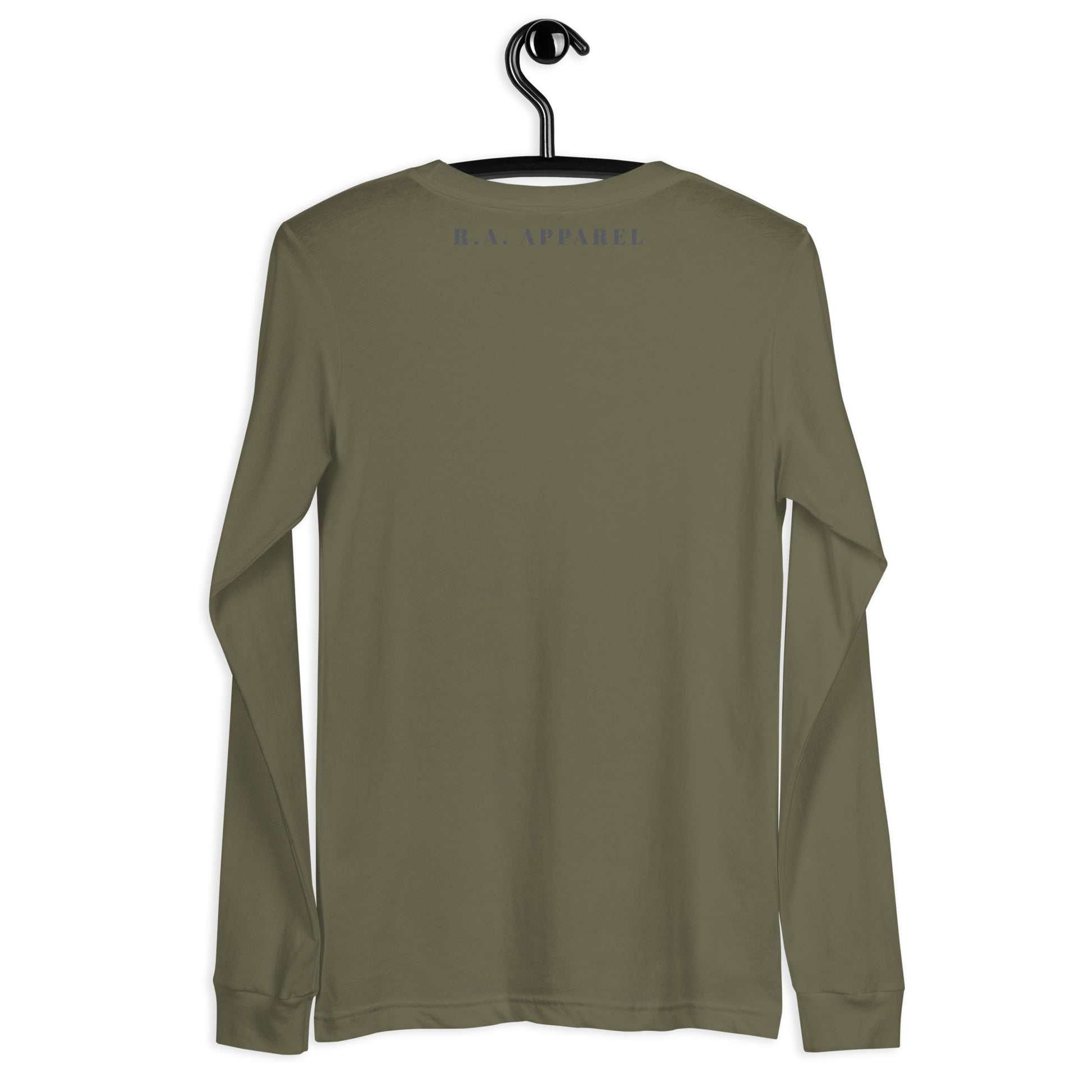 Summitline Long Sleeve Shirt - Left Placement image 8: Black version, size S with back view of the Mountain Range range.
