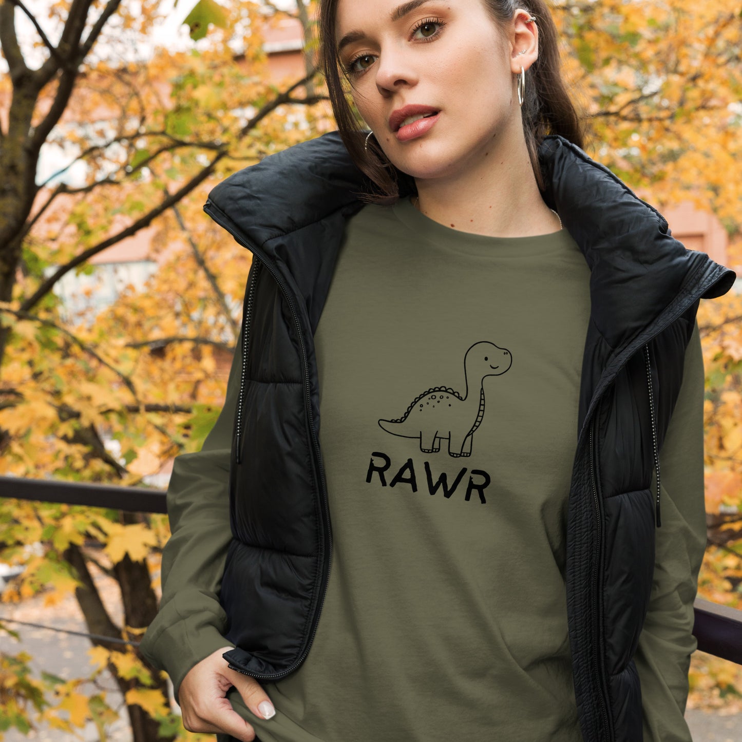 Wild Call Long Sleeve Shirt - Left Placement by R.A. Apparel, image 8, front view, Maroon, size S, left placement.