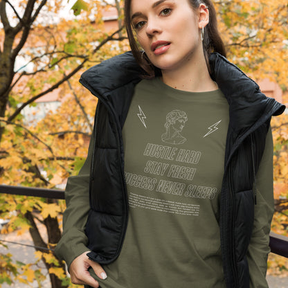 Workrate Long Sleeve Shirt - Left Placement by R.A. Apparel, image 8, front view, Black, size S, left placement.
