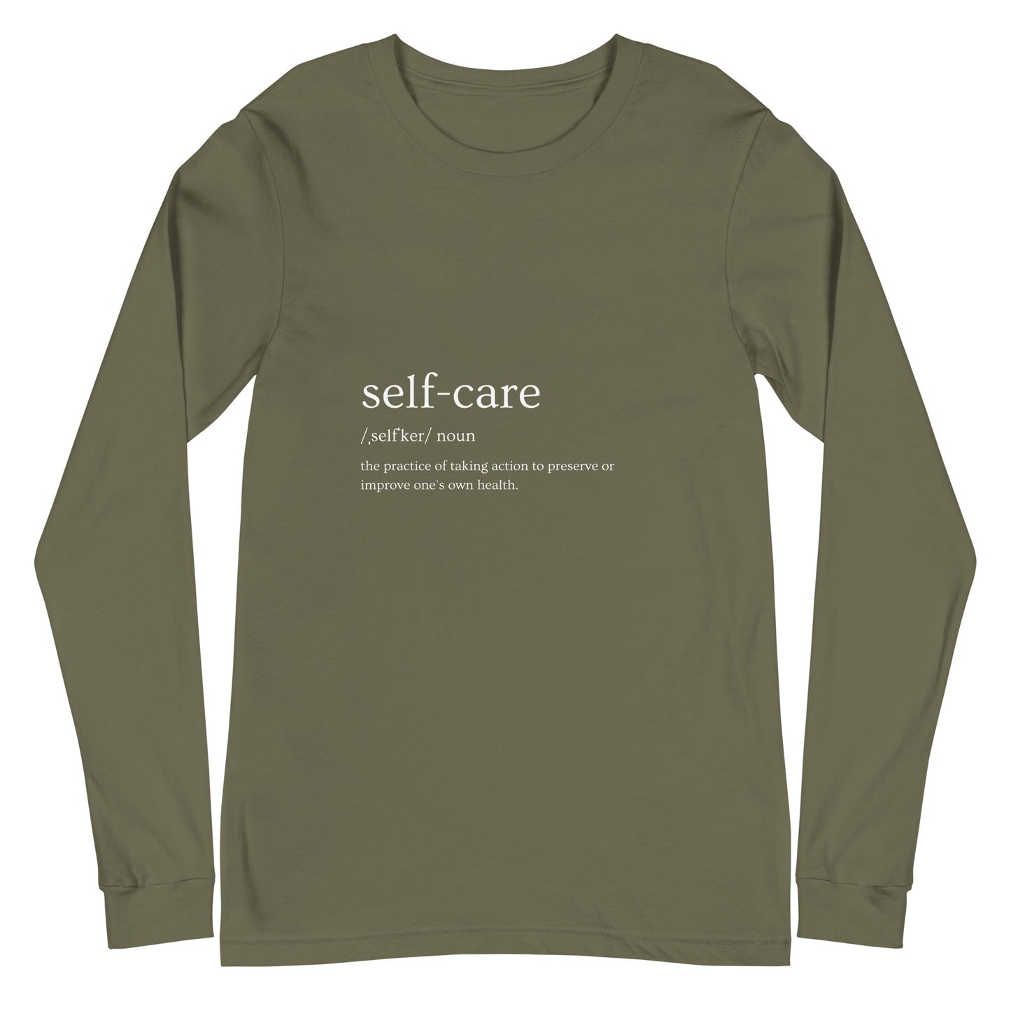 Self Ritual Long Sleeve Shirt - Left Placement image 12 in Black, size 2XL, showing front view for the Self Care design.