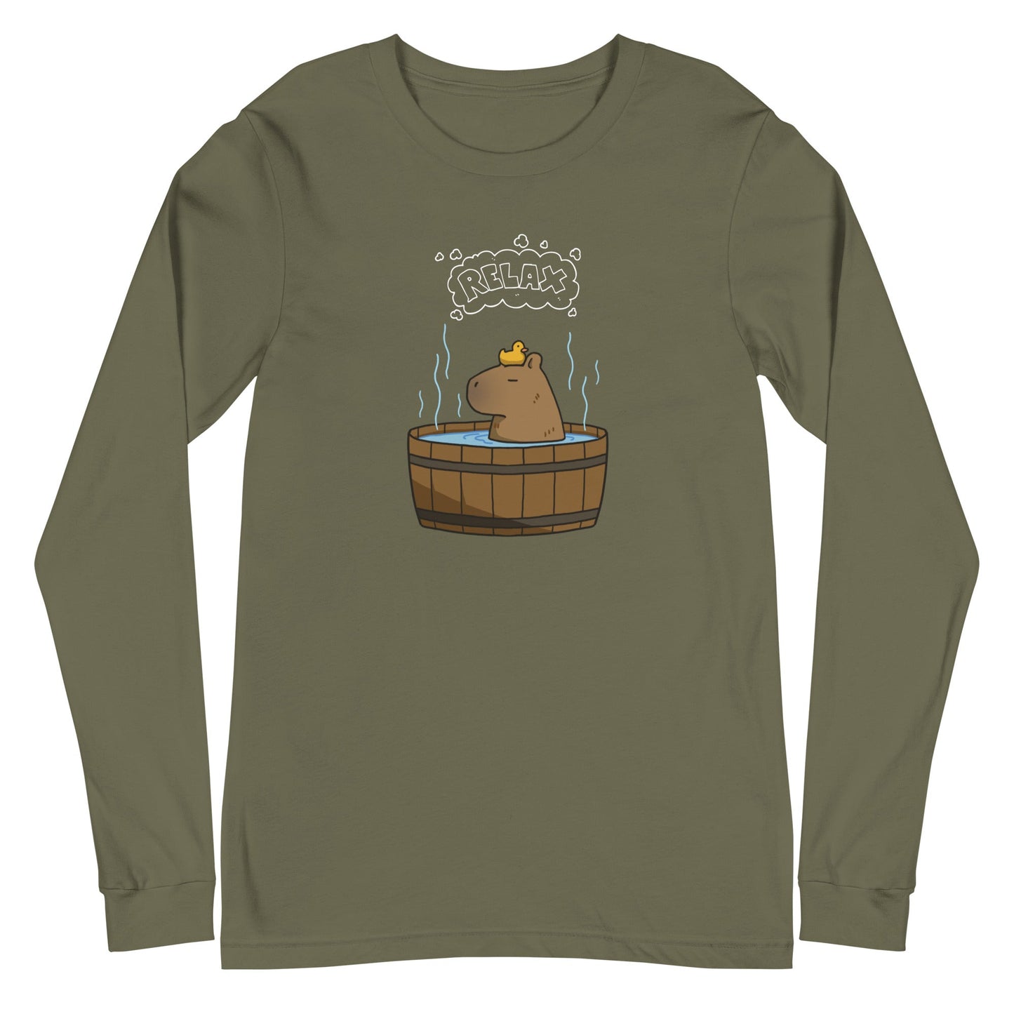 Image 12 of Black Slow Hour Long Sleeve Shirt - Left Placement, size 2XL, with Relax artwork visible in front view.