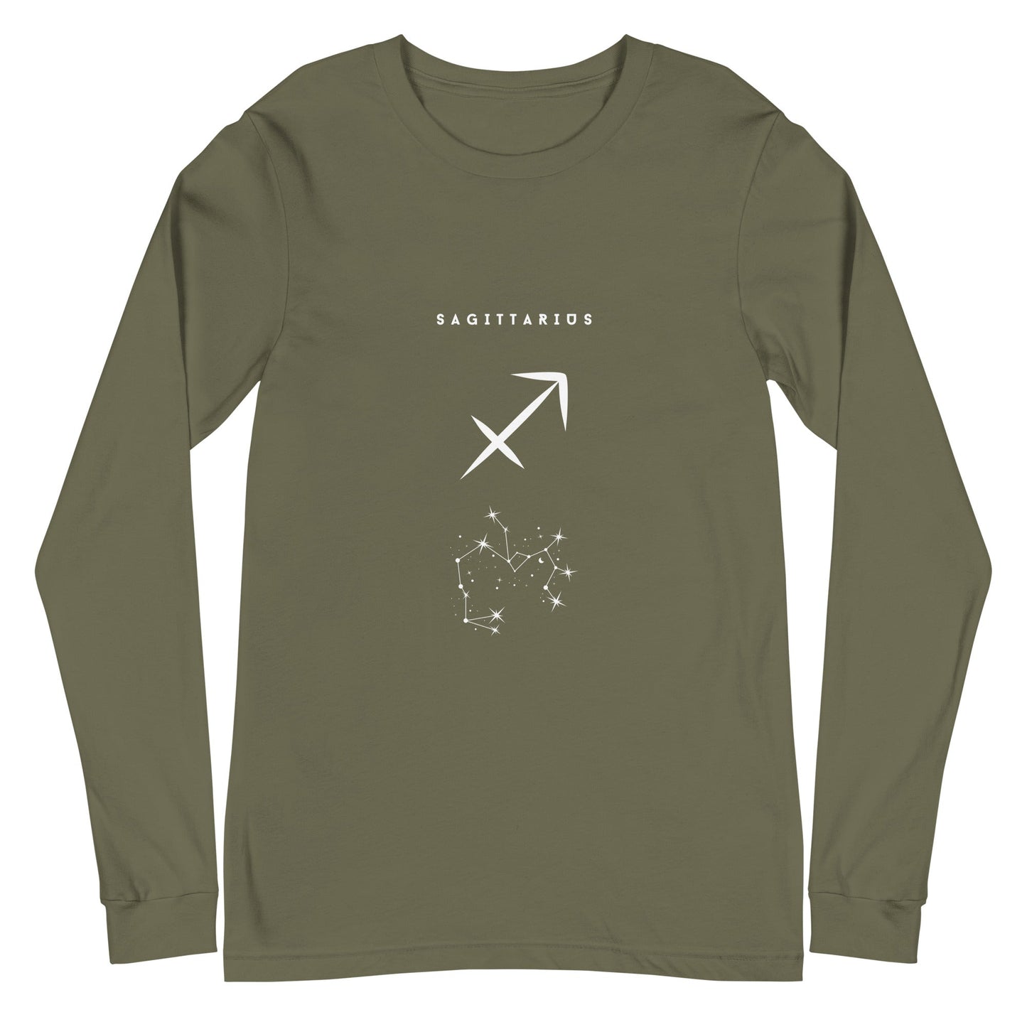 Arrowborne Long Sleeve Shirt - Left Placement image 12 in Black, size 2XL, showing front view for the Sagittarius design.