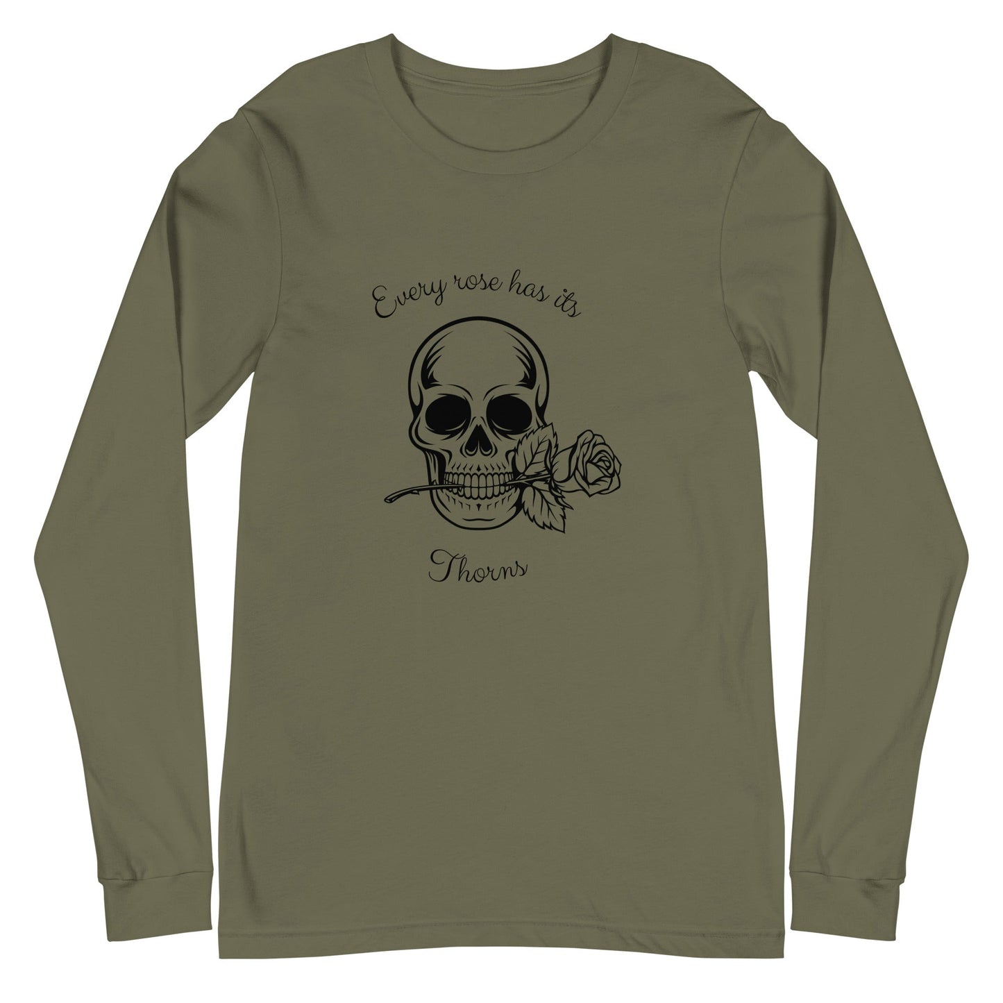 Image 8 of Maroon Rose & Bone Long Sleeve Shirt - Left Placement, size S, with Skull and Rose artwork visible in front view.
