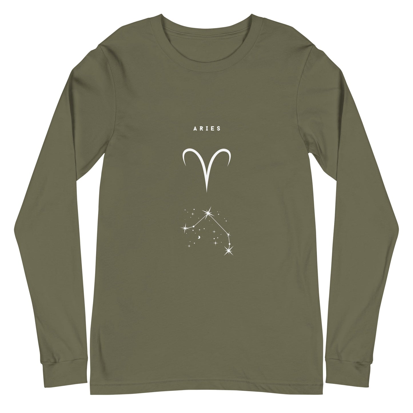 Marsborne Long Sleeve Shirt - Left Placement image 12 in Black, size 2XL, showing front view for the Aries design.
