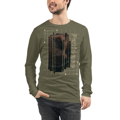 Stillwater Long Sleeve Shirt - Left Placement image 7: Black version, size XS with front view of the Patience range.