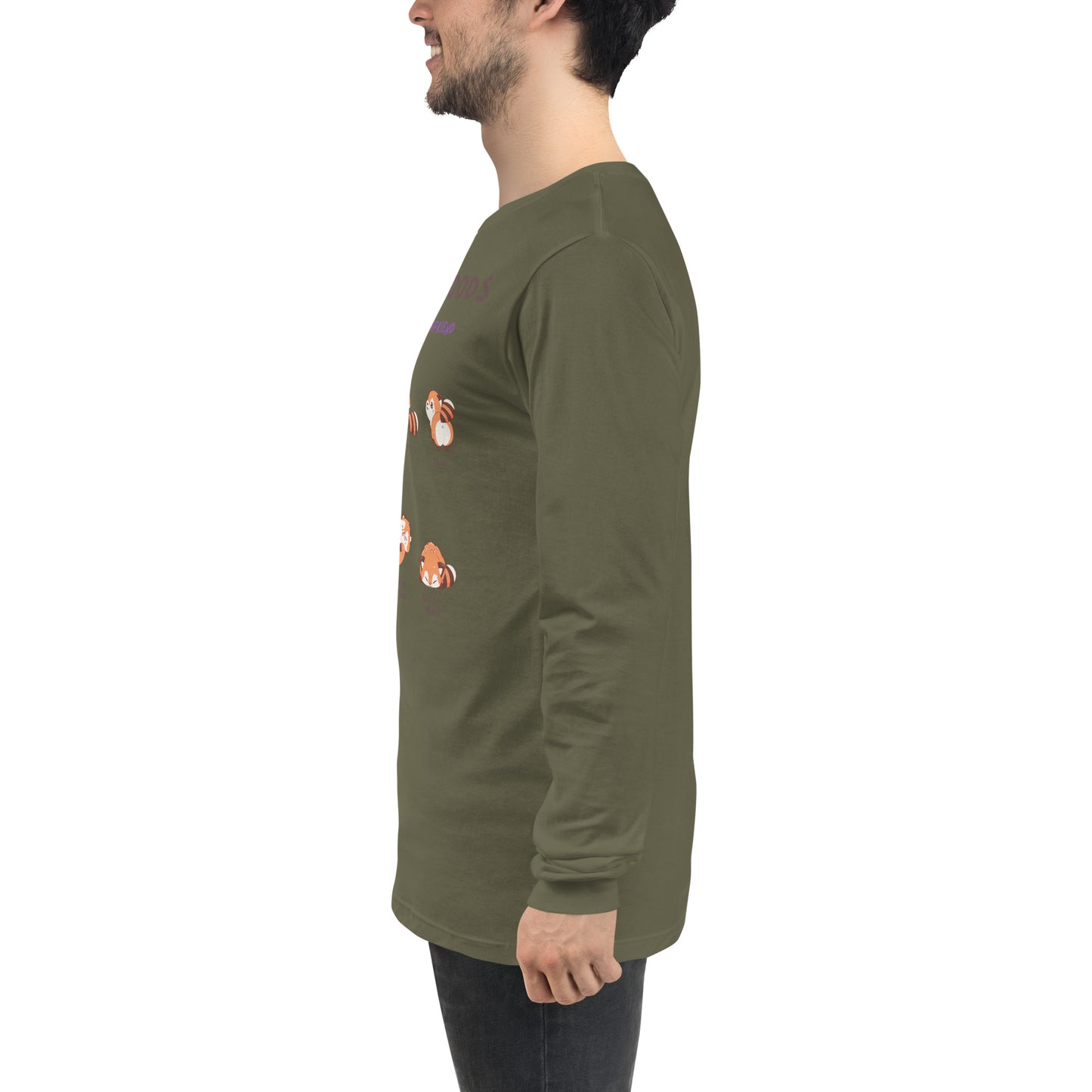 Image 21 of Red Mood Diary Long Sleeve Shirt - Left Placement, size XS, with My Daily Moods artwork visible in left-side angle.