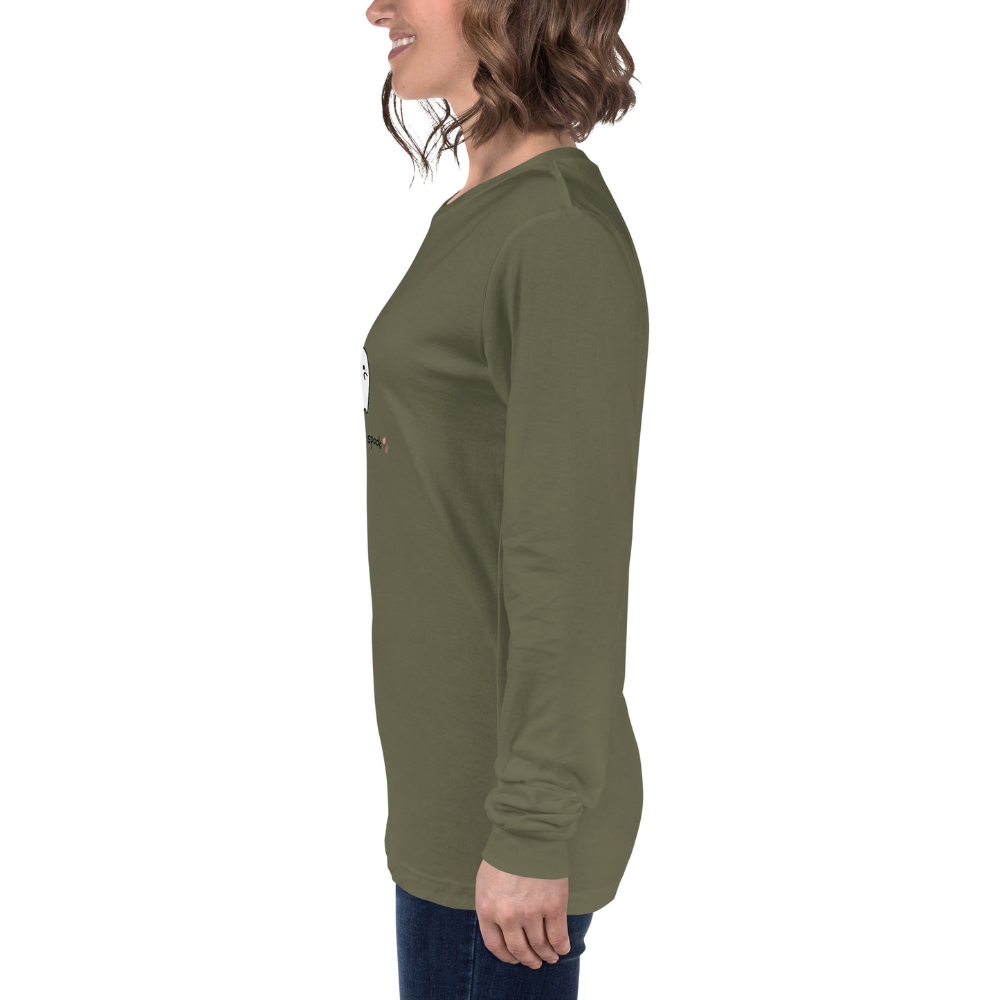 Cute Haunt Long Sleeve Shirt - Left Placement image 21: Red version, size XS with left-side angle of the Too Cute to Spook range.