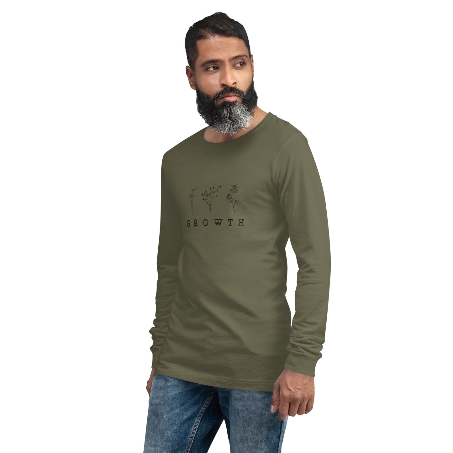 Growthline Long Sleeve Shirt - Left Placement product image 15 in Navy, size XL, with front view, left-side angle and left placement.