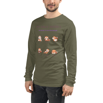 Mood Diary Long Sleeve Shirt - Left Placement image 23 in Red, size M, showing front view, left-side angle for the My Daily Moods design.