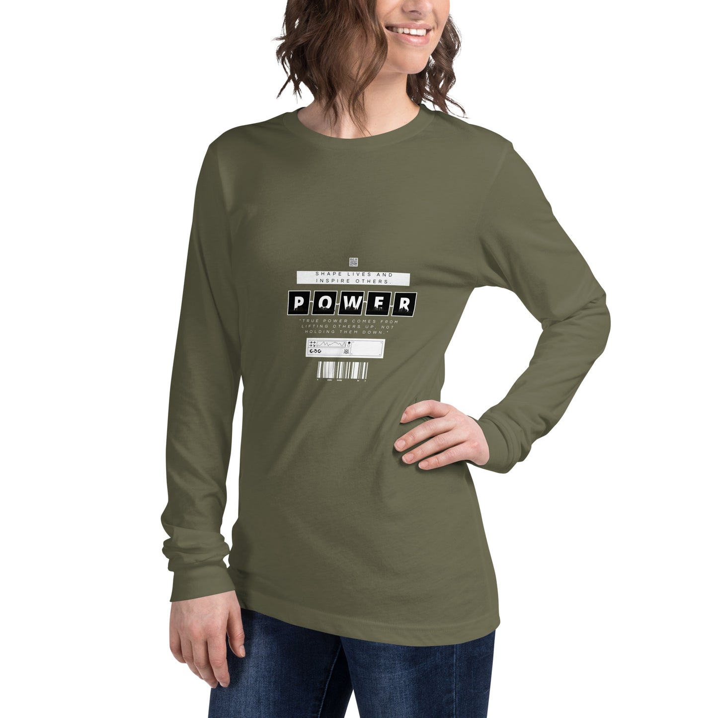 Impact Form Long Sleeve Shirt - Left Placement image 8: Black version, size S with front view, left-side angle of the Shape Lives range.