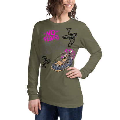 Fearless Long Sleeve Shirt - Left Placement by R.A. Apparel, image 15, front view, left-side angle, Navy, size M, left placement.